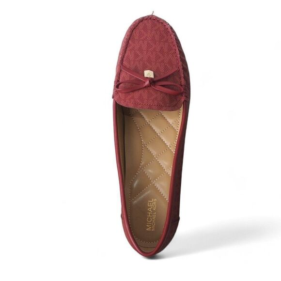 Michael Kors Juliette MK Logo Slip-on Moccasins Burgundy Red ME22E Women's 8M - Picture 9 of 11